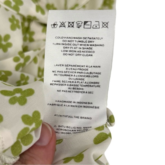 Faithfull the Brand NWT 4 Rubinetti Gita Green Floral Puff Sleeve Midi Dress - Picture 11 of 13